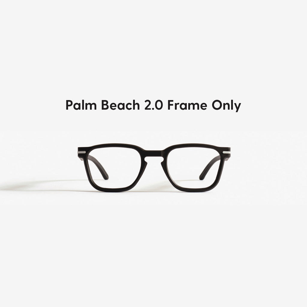 Front view of Good Citizens black square frame, highlighting stylish, eco-friendly design and 100% recycled plastic frames made in Australia