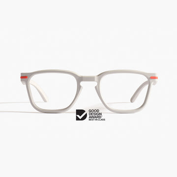 Good Citizens 100% recycled white wayfarer reading glasses. untrash the planet